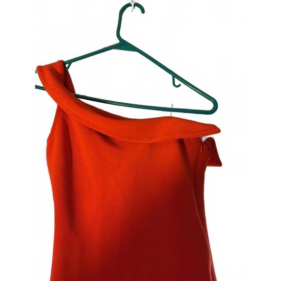 NBD Red Ribbed One Shoulder BodyCon Dress Size XS Special Occasion - Picture 5 of 9